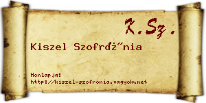 Kiszel Szofrónia névjegykártya